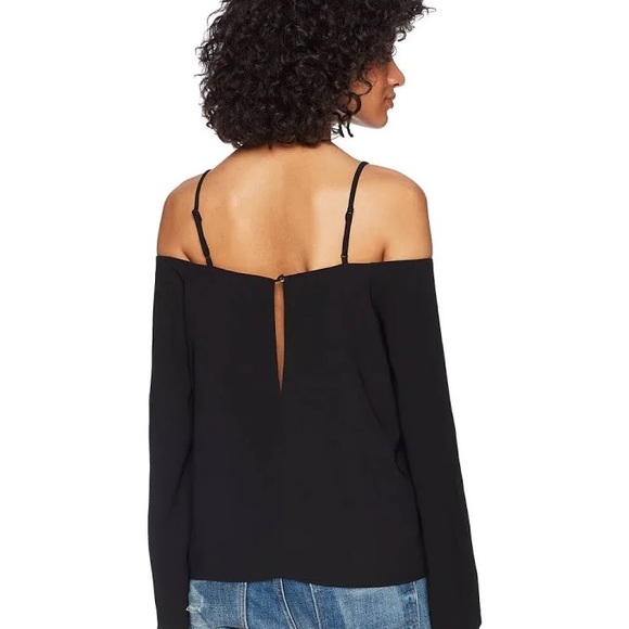 Bardot truffle sleeve black off the shoulder top - Picture 1 of 3
